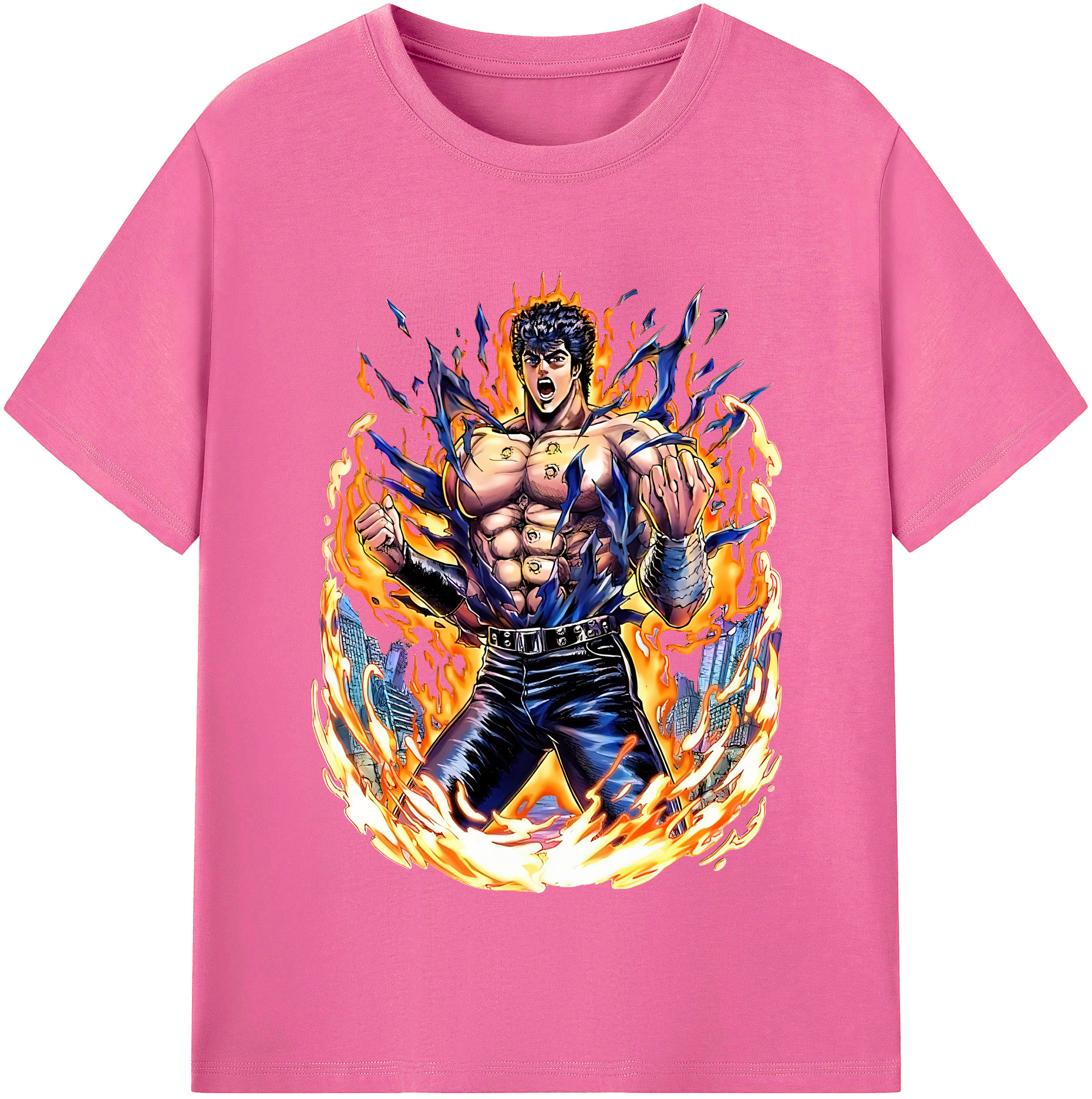 （画像用） 北斗の拳 Fist of the North Star レディースカジュアルプリントTシャツ（綿100％）